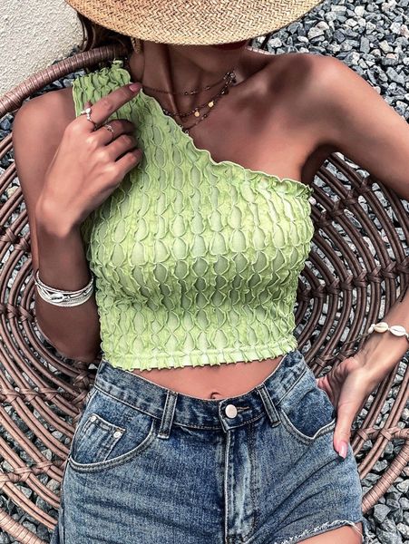 textured one shoulder u6vd#, White
textured one shoulder u6vd#, White