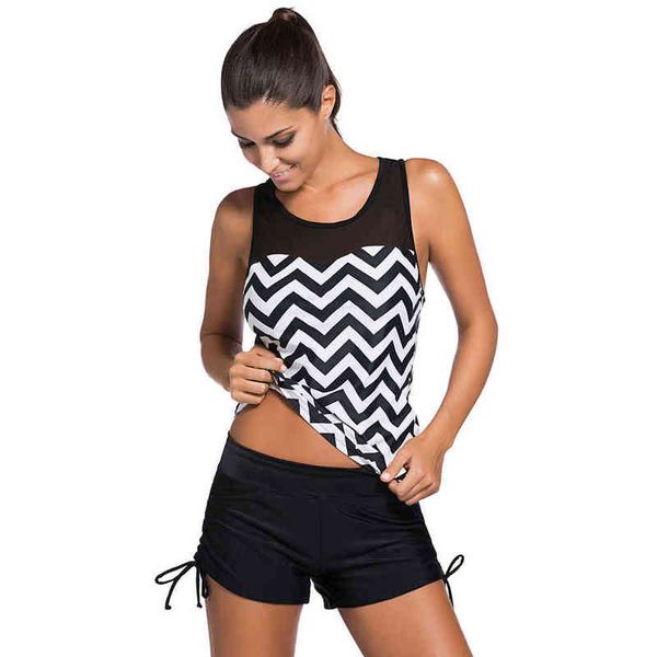 designer swimwear bikini swimming pool party black white stitching wavy printed with cht cushion, tank and panty split swimsuit, White;black
designer swimwear bikini swimming pool party black white stitching wavy printed with cht cushion, tank and panty split swimsuit, White;black