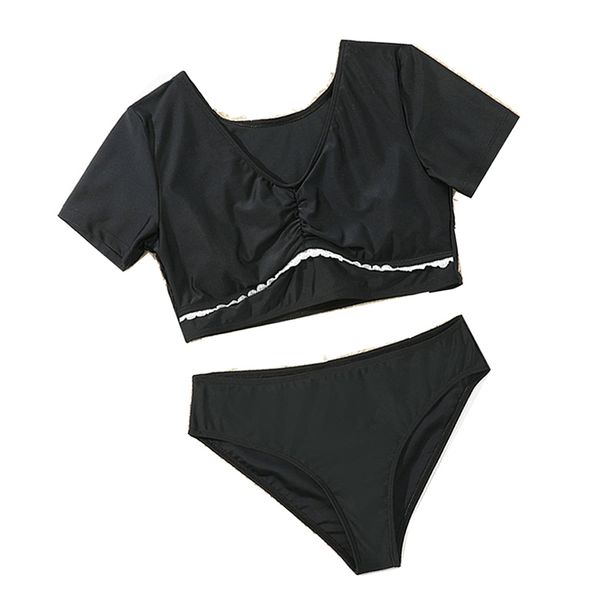 girls two-pieces solid swimsuit 8-12t princess girl black slim beachwear kids summer comfortable bathing suit 3 style, Blue
girls two-pieces solid swimsuit 8-12t princess girl black slim beachwear kids summer comfortable bathing suit 3 style, Blue