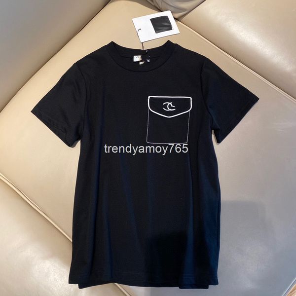 women's t-shirt french celebrity temperament small fragrance pocket embroidery fashion loose and thin versatile round neck female, White
women's t-shirt french celebrity temperament small fragrance pocket embroidery fashion loose and thin versatile round neck female, White