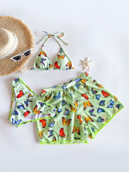 butterfly print halter triangle bikini swimsuit with beach shorts t4w7#, White;black
butterfly print halter triangle bikini swimsuit with beach shorts t4w7#, White;black