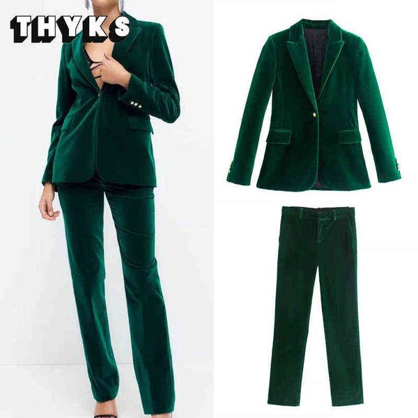 2022 green velvet blazer pants set women vintage elegant female coat long sleeve jackettrousers office suit autumn za fashion j220813, White;black
2022 green velvet blazer pants set women vintage elegant female coat long sleeve jackettrousers office suit autumn za fashion j220813, White;black