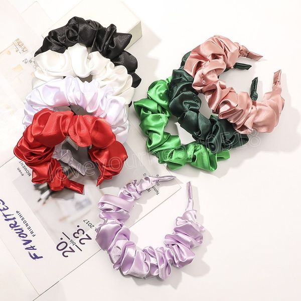 summer women hair hoop fashion vintage satin pleated headband elegant solid color headwear femme hair accessories, Silver
summer women hair hoop fashion vintage satin pleated headband elegant solid color headwear femme hair accessories, Silver