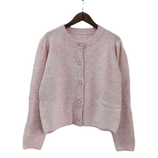 women's knits tees french style small fragrance pink sequin pearl button sweater jacket round neck long sleeve knitted cardigan short, White
women's knits tees french style small fragrance pink sequin pearl button sweater jacket round neck long sleeve knitted cardigan short, White