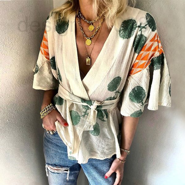 women's polos designer kale 2022 new v-neck loose short sleeve bandage chiffon shirt wear n8un, White
women's polos designer kale 2022 new v-neck loose short sleeve bandage chiffon shirt wear n8un, White