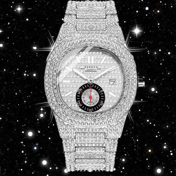 wristwatches quartz wrist watch for man fashion waterproof hip hop es men silver mens iced out diamond luxury reloj xfcs 220602, Slivery;brown
wristwatches quartz wrist watch for man fashion waterproof hip hop es men silver mens iced out diamond luxury reloj xfcs 220602, Slivery;brown