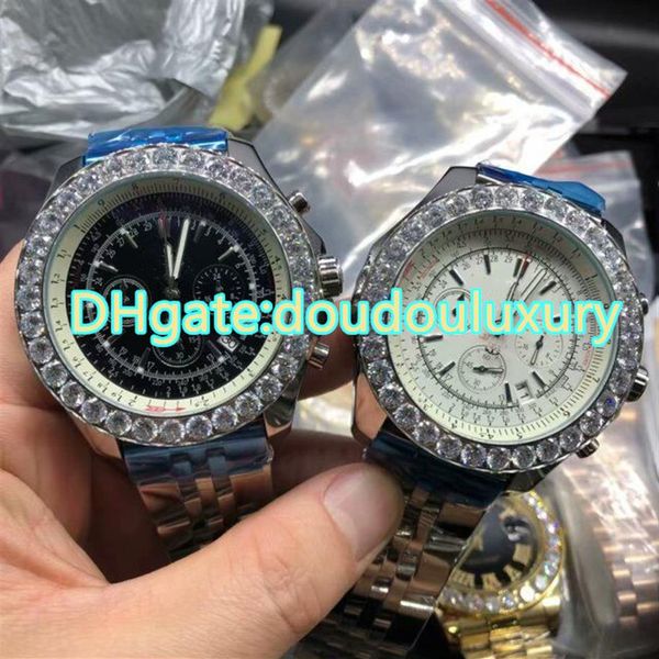 silver stainless steel men's watches black and white dial diamond bezel fashion watches full automatic waterproof watch313p, Slivery;brown
silver stainless steel men's watches black and white dial diamond bezel fashion watches full automatic waterproof watch313p, Slivery;brown