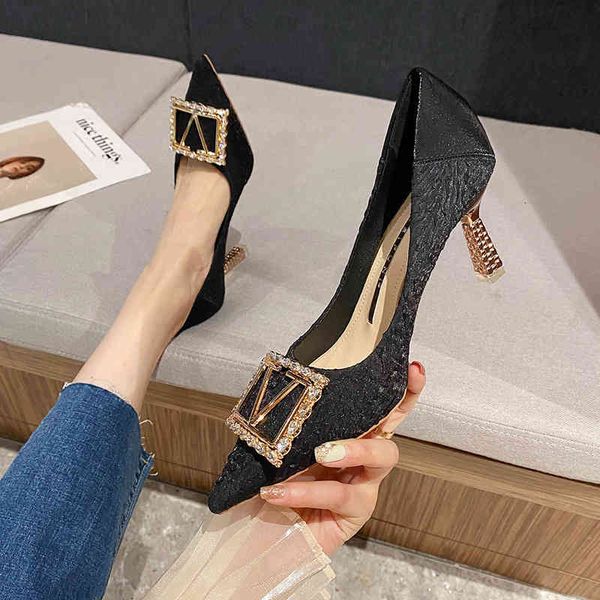 sandals high heels women's autumn pointed shallow mouth shoes square buckle temperament ol korean version thin heel 5nbz, Black
sandals high heels women's autumn pointed shallow mouth shoes square buckle temperament ol korean version thin heel 5nbz, Black