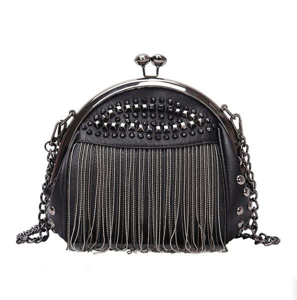 new luxury handbags women bags designer punk style chains shoulder bag ladies small rivet tassel cross body bag
new luxury handbags women bags designer punk style chains shoulder bag ladies small rivet tassel cross body bag