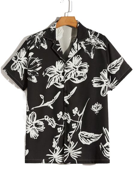 romwe guys floral print shirt 59zr#, White;black
romwe guys floral print shirt 59zr#, White;black
