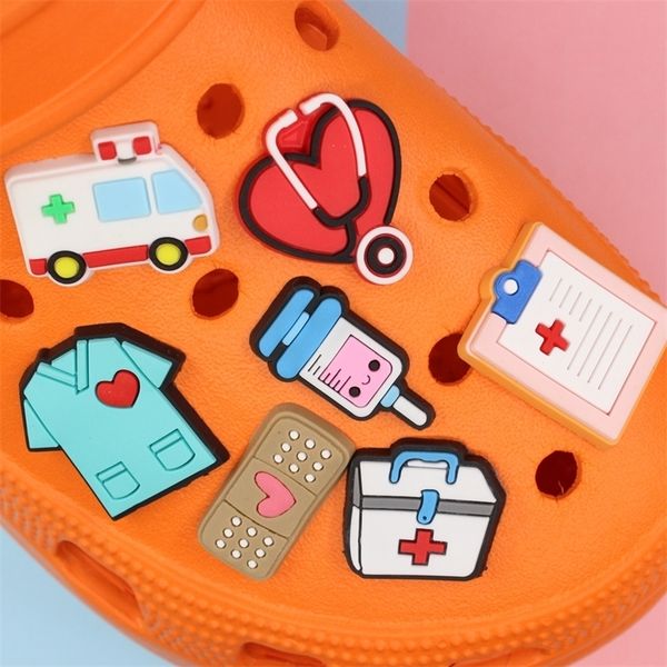 series band aid pvc slippers diy accessories cartoon buckle 1pcs jibz charms clog shoes decor 220707, White;pink
series band aid pvc slippers diy accessories cartoon buckle 1pcs jibz charms clog shoes decor 220707, White;pink