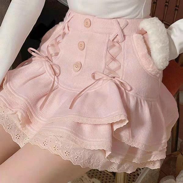 japanese kawaii lolita mini skirt women winter lace casual elegant sweet female high waist bandage korean y2k, Black
japanese kawaii lolita mini skirt women winter lace casual elegant sweet female high waist bandage korean y2k, Black