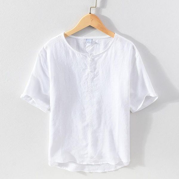 men's casual shirts linen pullover shirt for men summer short sleeve male solid white mandarin collar daily clothing, White;black
men's casual shirts linen pullover shirt for men summer short sleeve male solid white mandarin collar daily clothing, White;black