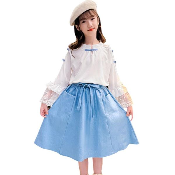 clothing sets kids clothes girls blouse + dress children's for casual style outfit spring autumn costume, White
clothing sets kids clothes girls blouse + dress children's for casual style outfit spring autumn costume, White
