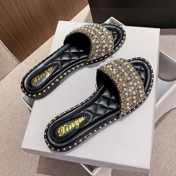 large size slippers 35-43 beautiful fairy wind rhinestones fashion flat comfortable versatile personalized beach sandals, Black
large size slippers 35-43 beautiful fairy wind rhinestones fashion flat comfortable versatile personalized beach sandals, Black