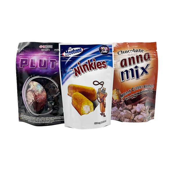 3.5g 600mg empty mylar bags stand up smell proof edible snack packaging bag for twinkies and chocolate flavor muddy buddies cereal
3.5g 600mg empty mylar bags stand up smell proof edible snack packaging bag for twinkies and chocolate flavor muddy buddies cereal
