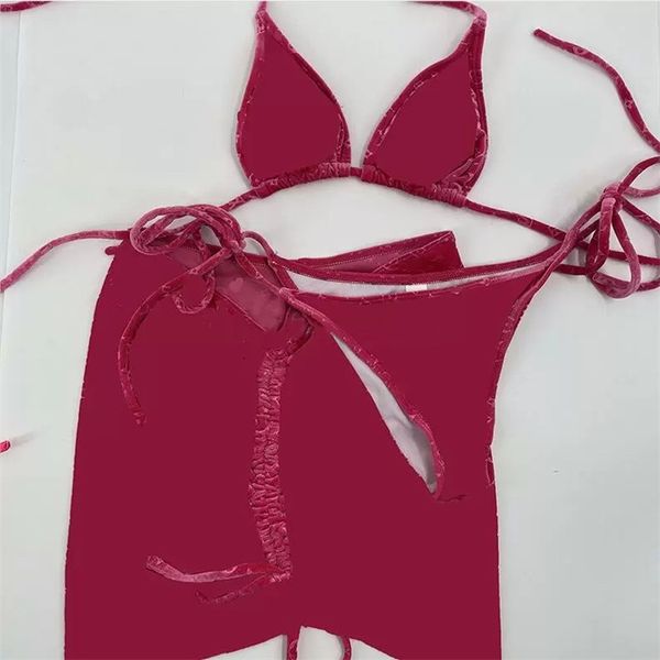 classic letter velvet swimwears 3 piece set designer ladies sling bikini printed bathing suit outdoor summer beach swimming wear, White;black
classic letter velvet swimwears 3 piece set designer ladies sling bikini printed bathing suit outdoor summer beach swimming wear, White;black