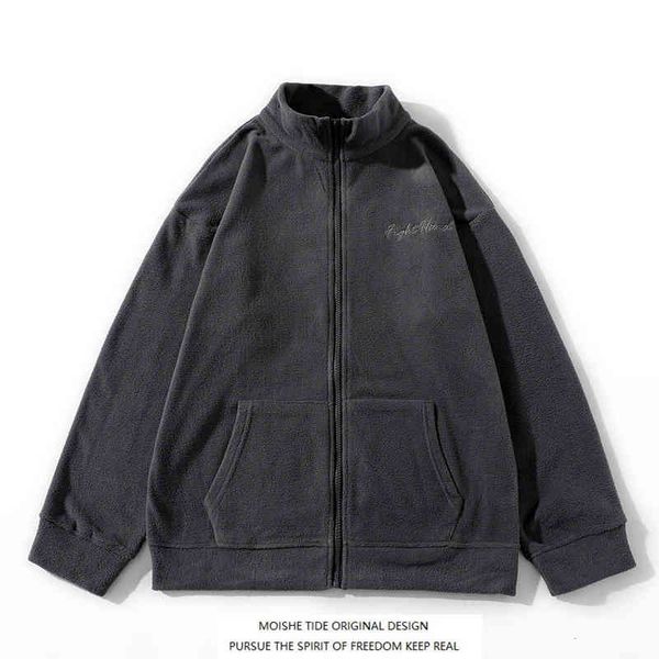 moishe tide fleece stand collar cardigan sweater for men and women loose letter embroidery ins student couple jacket, Black
moishe tide fleece stand collar cardigan sweater for men and women loose letter embroidery ins student couple jacket, Black