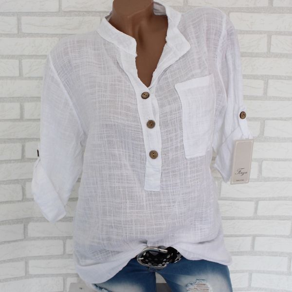 cotton linen blouse women spring autumn long sleeve blouses solid buttons v neck white work casual shirts blusas mujer 220809
cotton linen blouse women spring autumn long sleeve blouses solid buttons v neck white work casual shirts blusas mujer 220809