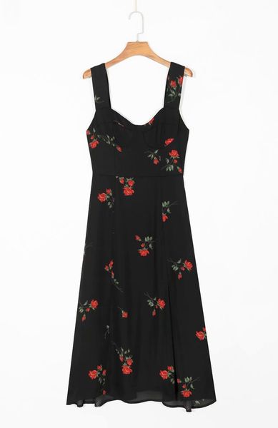casual dresses woman summer dress 2022 sleeveless vintage rose floral print elegant midi side high slit for women clothes, Black;gray
casual dresses woman summer dress 2022 sleeveless vintage rose floral print elegant midi side high slit for women clothes, Black;gray