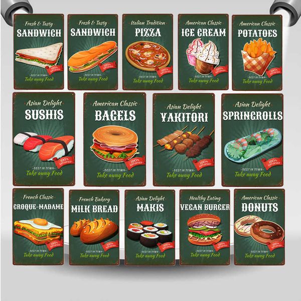 vintage fast food metal tin sign retro american classic donuts burger potatoes wall poster kitchen pub restaurant decor
vintage fast food metal tin sign retro american classic donuts burger potatoes wall poster kitchen pub restaurant decor