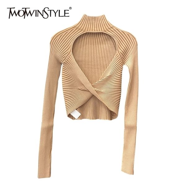 twotwinstyle striped backless short for women turtleneck long sleeve slim t shirt female fall fashion stylish 210317, White
twotwinstyle striped backless short for women turtleneck long sleeve slim t shirt female fall fashion stylish 210317, White