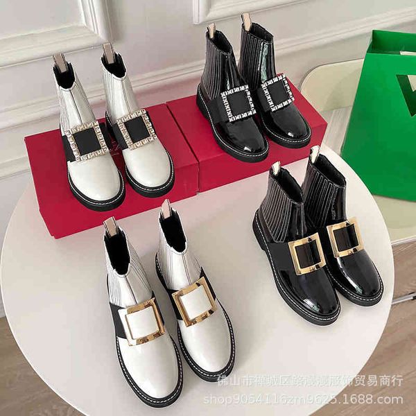 boots diamond button square british style martin boots women's spring and autumn single patent leather chelsea short thick, Black
boots diamond button square british style martin boots women's spring and autumn single patent leather chelsea short thick, Black