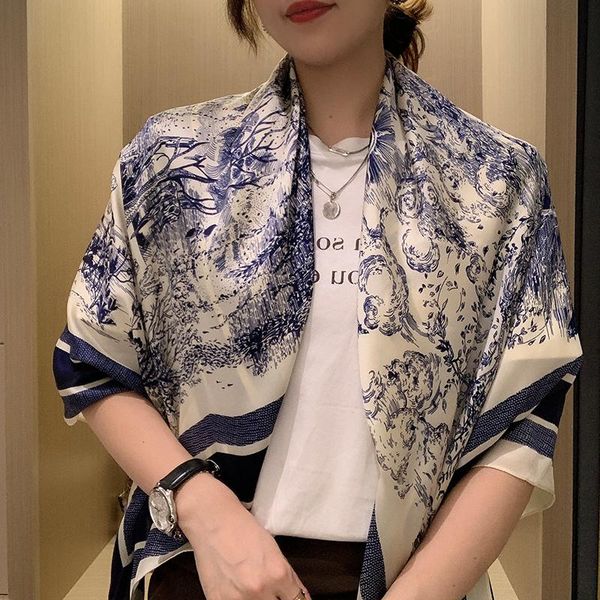 scarves 2022silk spring autumn women scarf luxury design printing ladies beach shawl fashion smooth female headscarf 110x110cm, Blue;gray
scarves 2022silk spring autumn women scarf luxury design printing ladies beach shawl fashion smooth female headscarf 110x110cm, Blue;gray