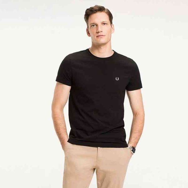 fredperry wheat ear short sleeve t-shirt men's summer embroidered cotton breathable solid color round neck bottomed shirt fashion, White;black
fredperry wheat ear short sleeve t-shirt men's summer embroidered cotton breathable solid color round neck bottomed shirt fashion, White;black