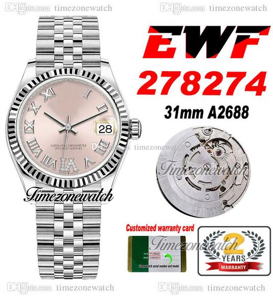 ewf 31mm 278273 eta a2688 automatic womens ladies watch fluted bezel pink roman diamonds dial jubileesteel bracelet super edition with warra, Slivery;brown
ewf 31mm 278273 eta a2688 automatic womens ladies watch fluted bezel pink roman diamonds dial jubileesteel bracelet super edition with warra, Slivery;brown