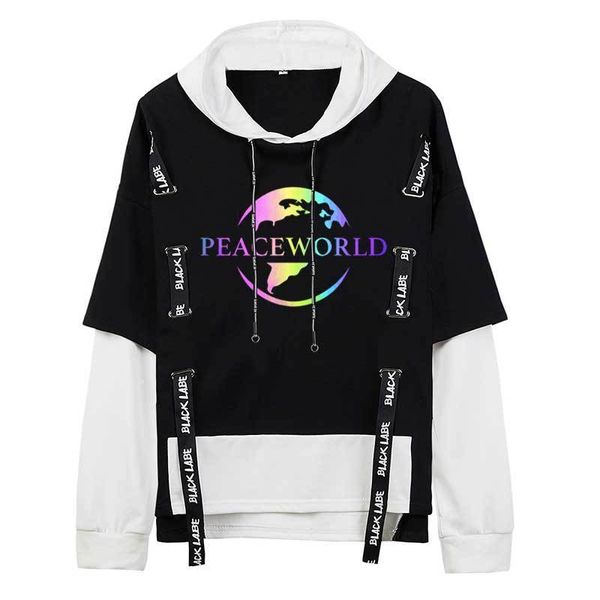 fake two piece ribbon hoodies peace world reflective rainbow sweatshirts hooded oversize cotton pullover streetwear man clothing 220608, Black
fake two piece ribbon hoodies peace world reflective rainbow sweatshirts hooded oversize cotton pullover streetwear man clothing 220608, Black