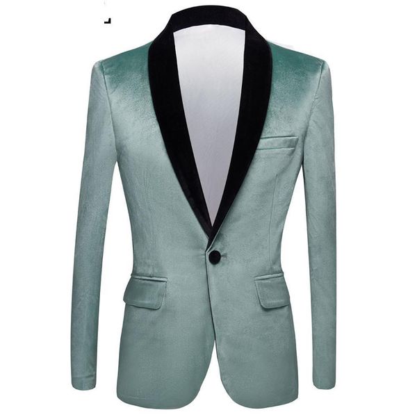 men's suits & blazers suit turquoise shawl lapel velvet coat groom wedding slim singer costume, White;black
men's suits & blazers suit turquoise shawl lapel velvet coat groom wedding slim singer costume, White;black