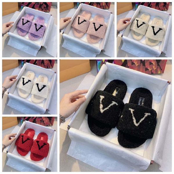 dress shoes designer ladies slippers premium luxury interior fashion classic fur warm plush flat slippers with box, Black
dress shoes designer ladies slippers premium luxury interior fashion classic fur warm plush flat slippers with box, Black