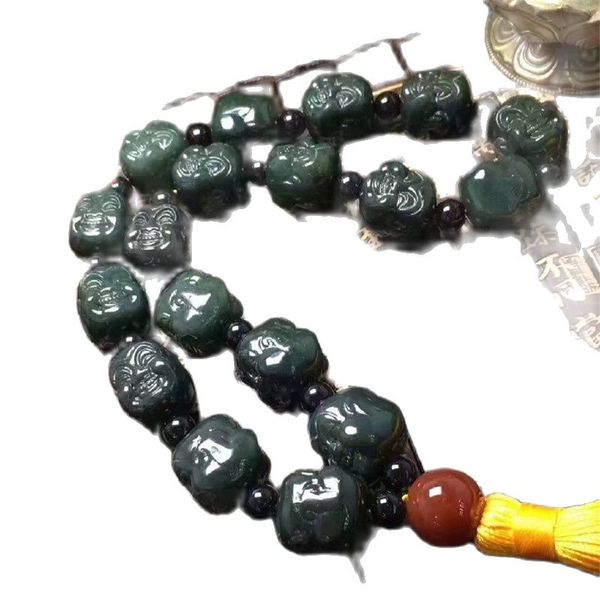 natural jade and tian yu double buddha head 18 beads hand string bracelet beads., Silver
natural jade and tian yu double buddha head 18 beads hand string bracelet beads., Silver