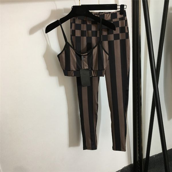 classic striped suspender vest tracksuits ladies sling bra soft elastic letter leggings for sports yoga running jogging, Gray
classic striped suspender vest tracksuits ladies sling bra soft elastic letter leggings for sports yoga running jogging, Gray