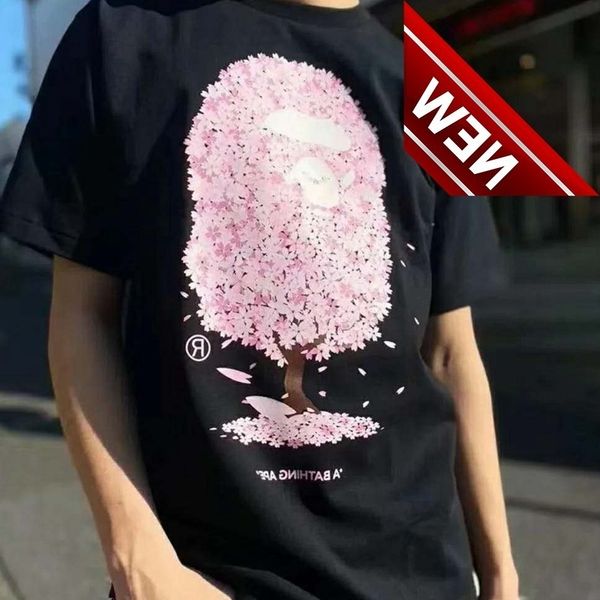 2022 tide bap cherry tree limited petal ape head print short sleeve tee men's and women's lovers t-shirt, White;black
2022 tide bap cherry tree limited petal ape head print short sleeve tee men's and women's lovers t-shirt, White;black