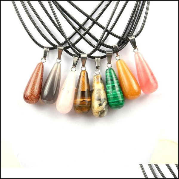 pendant necklaces natural stone crystal quartz opal long water drop necklace leather chains for men women fashion jewelr bdejewelry dhhg6, Silver
pendant necklaces natural stone crystal quartz opal long water drop necklace leather chains for men women fashion jewelr bdejewelry dhhg6, Silver