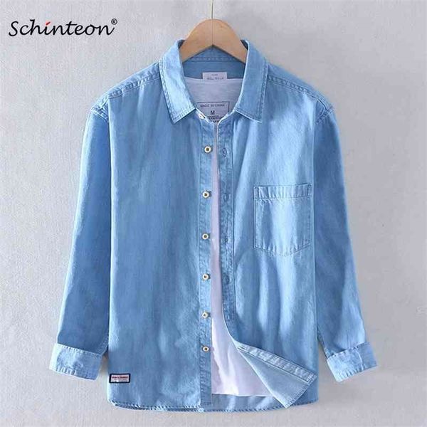 schinteon men 100% slub cotton shirt long sleeve casual denim comfortable shirt autumn arrival jeans 210331, White;black
schinteon men 100% slub cotton shirt long sleeve casual denim comfortable shirt autumn arrival jeans 210331, White;black