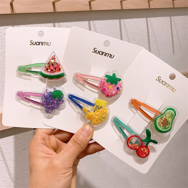 2 pcs new cute children's fashion colorful quicksand fruit hairpin for sweet girl princess bb clip kids hair accessories, Slivery;white
2 pcs new cute children's fashion colorful quicksand fruit hairpin for sweet girl princess bb clip kids hair accessories, Slivery;white