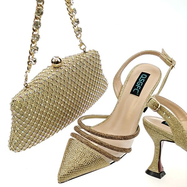 qsgfc new designer nigerian italian design shoes and party wedding bags popular sparkling full diamond decoration simple versatile gold wome, Black
qsgfc new designer nigerian italian design shoes and party wedding bags popular sparkling full diamond decoration simple versatile gold wome, Black