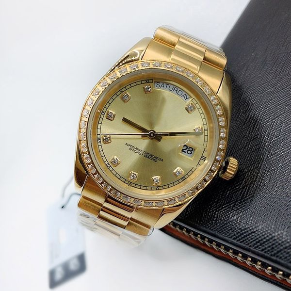 wristwatches mens automatic mechanical watches 36/41mm full stainless steel diamond bezel waterproof luminous gold watch montre de luxe, Slivery;brown
wristwatches mens automatic mechanical watches 36/41mm full stainless steel diamond bezel waterproof luminous gold watch montre de luxe, Slivery;brown