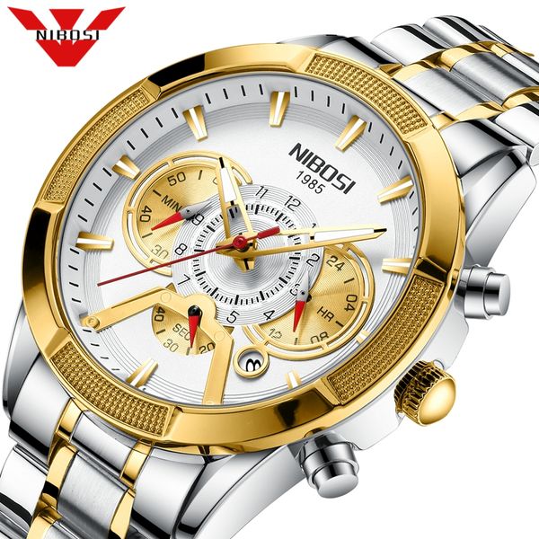 nibosi men watch chronograph sport mens watches brand luxury waterproof full steel quartz gold clock men relogio masculino, Silver
nibosi men watch chronograph sport mens watches brand luxury waterproof full steel quartz gold clock men relogio masculino, Silver