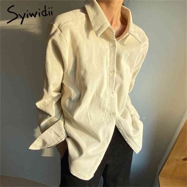 corduroy blouse women korean fashion button up shirt long sleeve casual spring fall solid beige blue winter 210607, White
corduroy blouse women korean fashion button up shirt long sleeve casual spring fall solid beige blue winter 210607, White