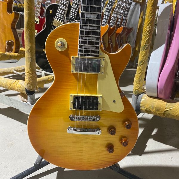 electric guitar yellow color mahogany body rosewood fingerboard tiger maple silver hardware same of the pictures
electric guitar yellow color mahogany body rosewood fingerboard tiger maple silver hardware same of the pictures