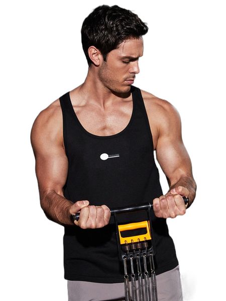 men reflective letter graphic racer back sports tank 05qg#, White;black 
men reflective letter graphic racer back sports tank 05qg#, White;black