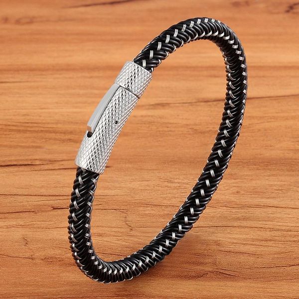 punk threaded button strand metal weaving bracelet for men women stainless steel, Black
punk threaded button strand metal weaving bracelet for men women stainless steel, Black