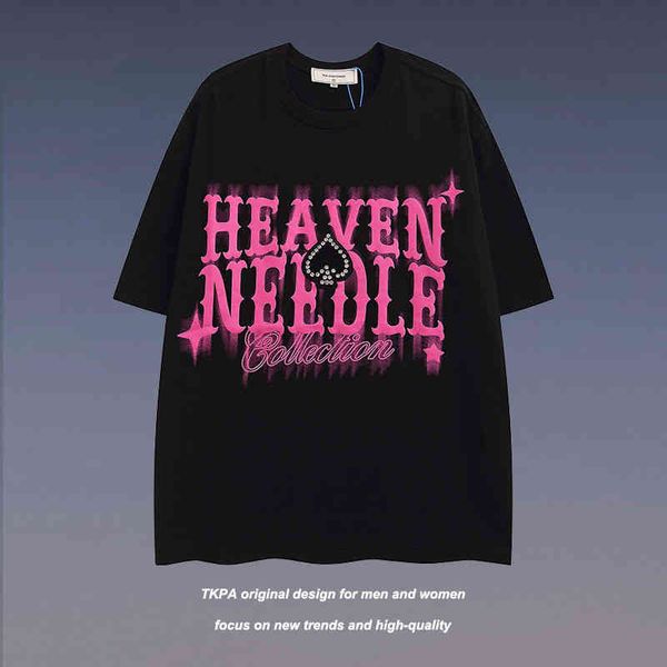 tk-pa american high street printed short sleeve t-shirt men's fashion brand 2022 summer new loose couple manufacturer discount men', White;black
tk-pa american high street printed short sleeve t-shirt men's fashion brand 2022 summer new loose couple manufacturer discount men', White;black