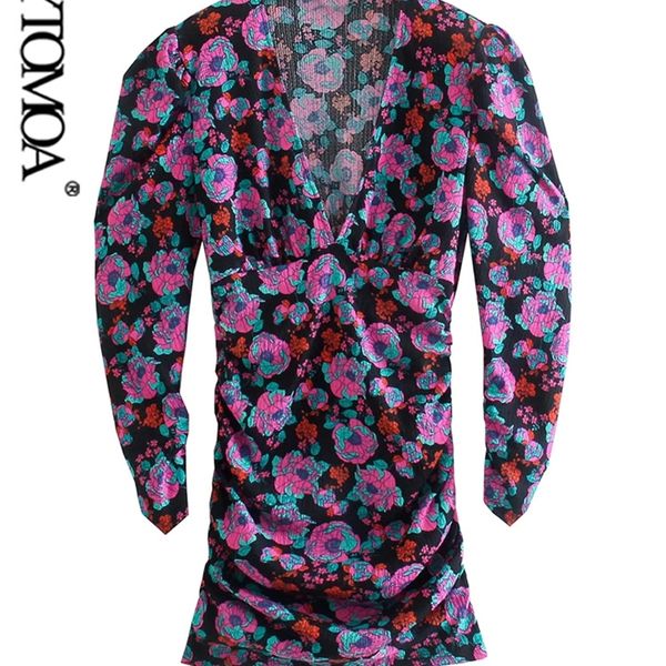 women chic fashion floral print pleated mini dress vintage v neck long sleeve female dresses vestidos mujer 220526, Black;gray
women chic fashion floral print pleated mini dress vintage v neck long sleeve female dresses vestidos mujer 220526, Black;gray