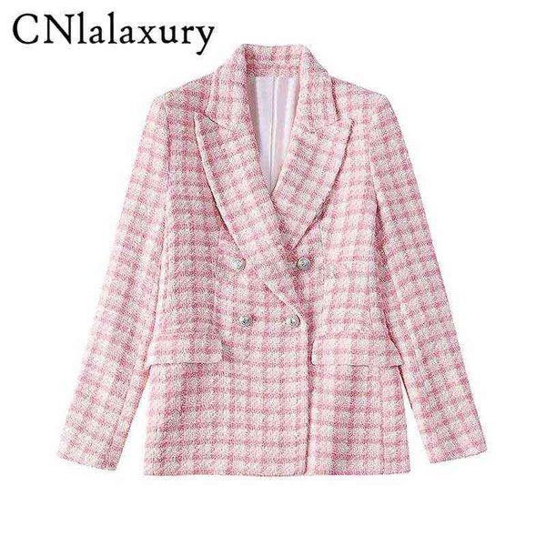 suit cnlalaxury autumn woman double breasted grid blazer long sleeves office la, White;black
suit cnlalaxury autumn woman double breasted grid blazer long sleeves office la, White;black