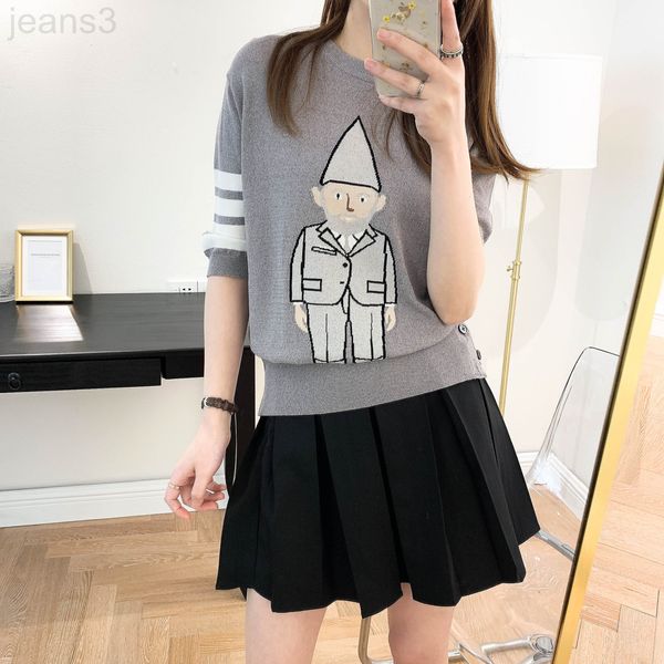 women's t-shirt designer 2022tb summer new age reducing children's fun little old man pattern ice hemp thin bottomed knitted short, White
women's t-shirt designer 2022tb summer new age reducing children's fun little old man pattern ice hemp thin bottomed knitted short, White